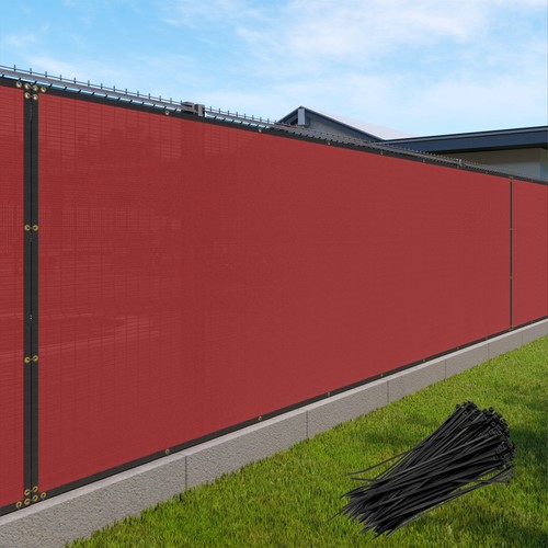 6ft red privacy - fence, screen